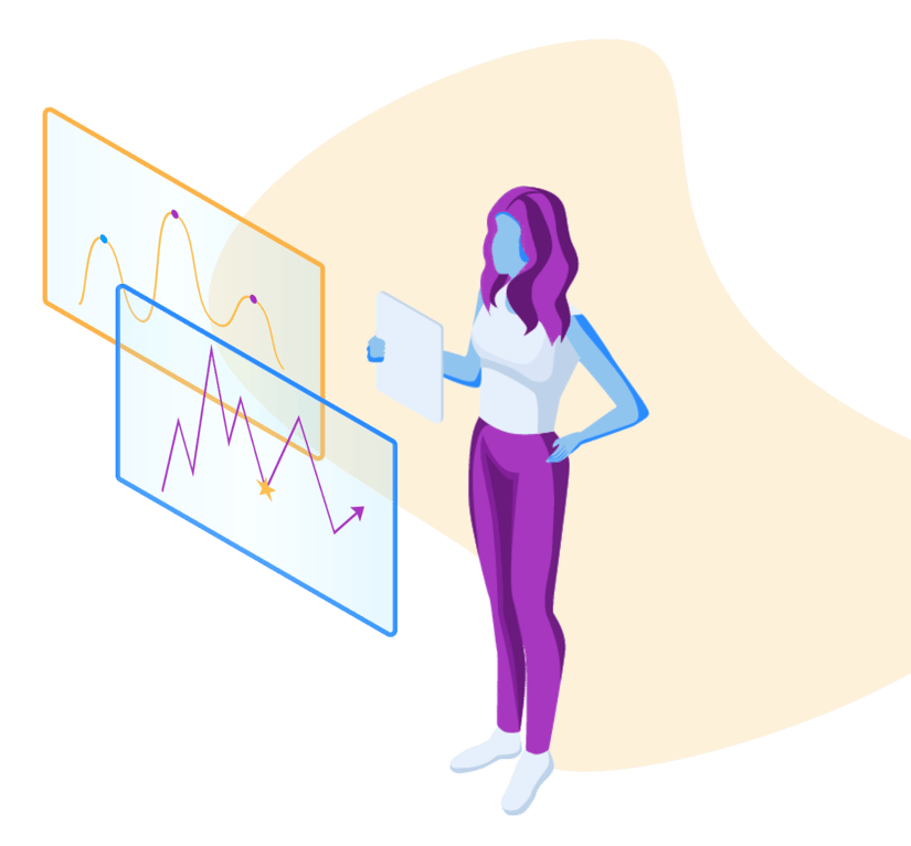 illustrated-woman-observing-loyalty-analytics-dashboards